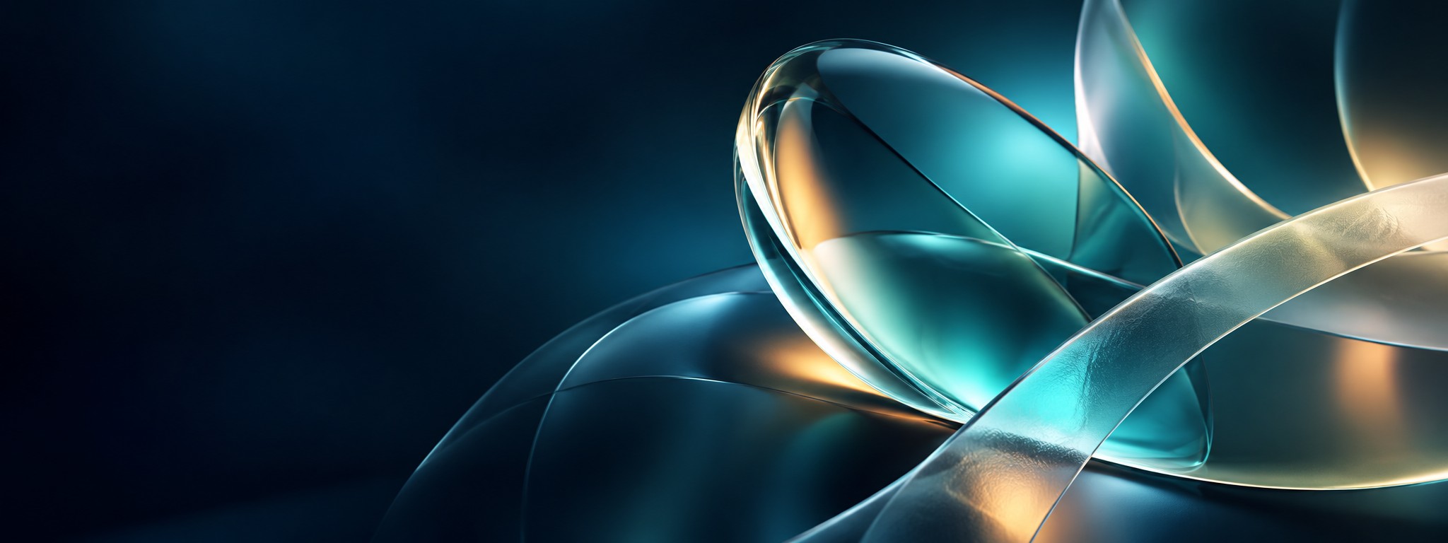 Sculpted teal and amber glass lenses